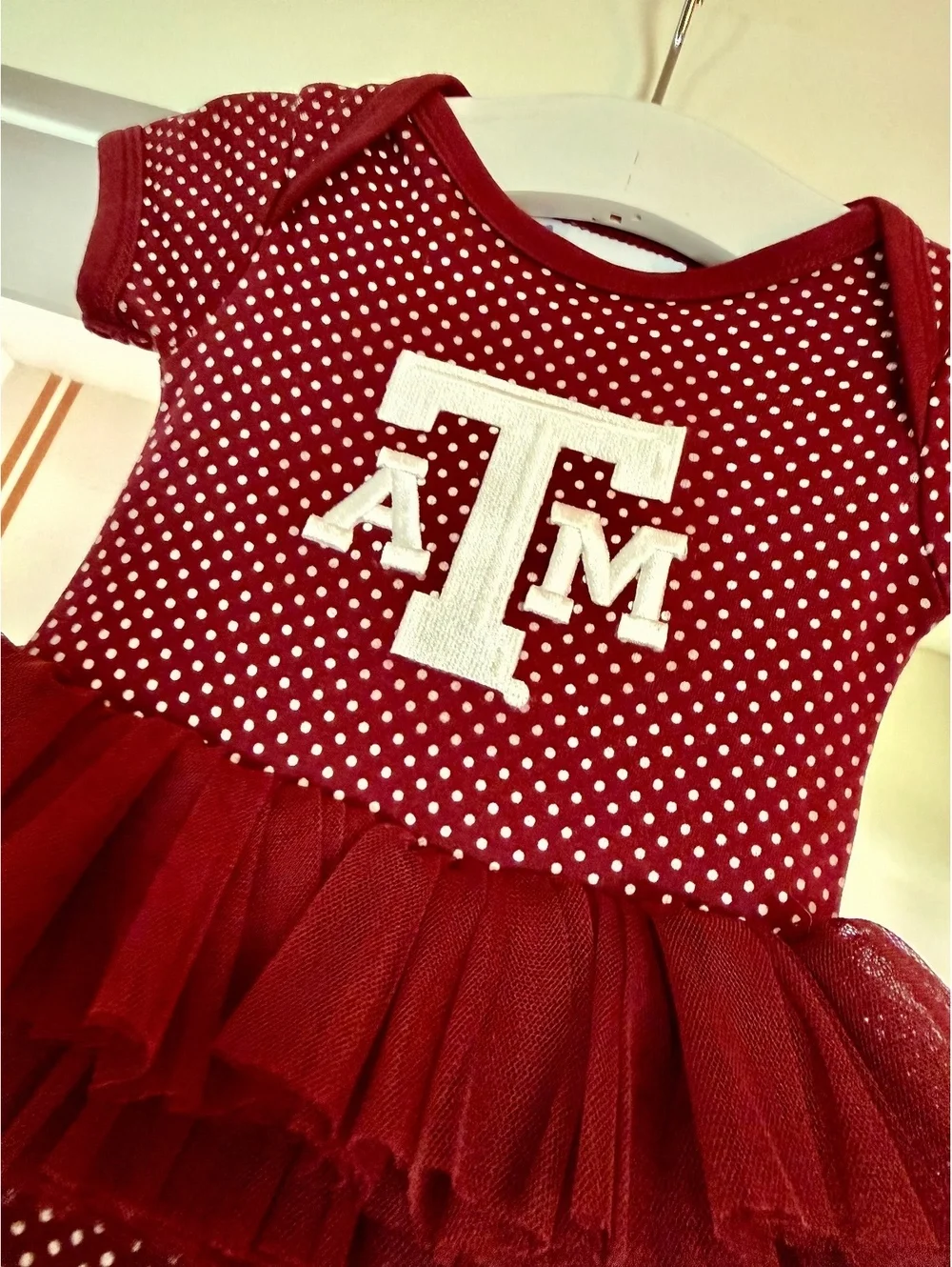 Two Feet Ahead Texas A&M Onesie with Tutu Sz Newborn